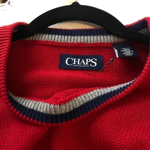 CHAPS Mens NWOT Red Cotton Classic Crewneck Sweater Size XL - Picture 4 of 13
